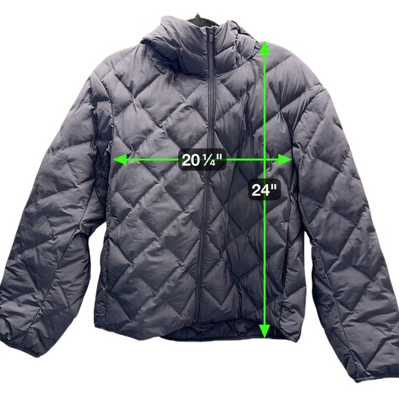 Uniqlo Pufftech Puffer Jacket Gray M Lightweight Water Repellent Quilted - Picture 6 of 6
